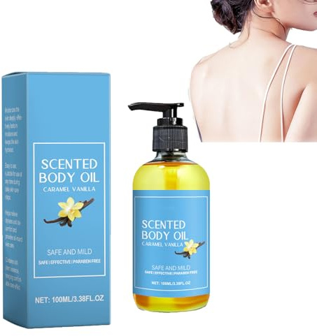 Orena Body Oil Caramel Vaniglia, Orena Body Oil Vaniglia, Fragrances Body Oil, Olio da bagno naturale illuminante per la pelle, Idratante per la pelle secca (1pcs)