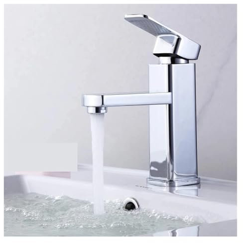 Robinet de lavabo de salle de bains à évier froid en acier inoxydable 304, argent, avec traitement anticorrosion et antirouille