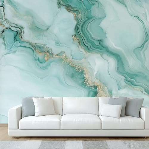 Generisch Tapete Grüne Marmor Wohnzimmer Schlafzimmer, Fototapete Gold Abstrakt Metallic Wand Deko, Wallpaper, Wandtapete, Mustertapete, vliestapete, 368 x 254 cm &WQET