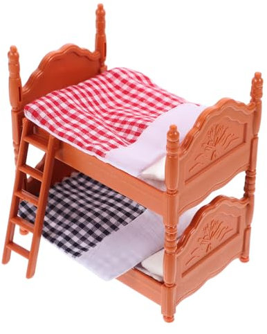 MILISTEN 1 Stück Mini-Schlafzimmerbett Miniatur Koje modern Kind Simulationsbett Bett Puppenhaus kleine Puppenhausmöbel Etagenbett Puppenstubenbetten kleines Puppenbett Stoff