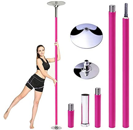 SnamicE Pole Dancing Pole, Silikon-Tanzröhre, Pole Dance Pole Drehstange, fixiert, doppelte Verwendung, höhenverstellbar, Fitnessgerät-Set, einfache Installation für Fitnessstudio, Club, Party, Pub