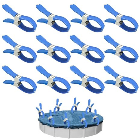 12 Piezas Abrazaderas Metálicas para Cubiertas de Piscinas, Pinzas Piscina