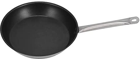 Fictory Padella antiaderente in acciaio inox, per frittata e frittata, facile da pulire, manico singolo, 300 x 50 mm, cottura versatile, distribuzione uniforme del calore