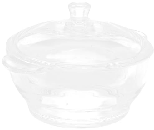 SEWACC Cocotte En Verre Haute Borosilicate 2,5 l Double Oreille Avec Couvercle Cuisson Multifonction Maison Pot à Nouilles Marmite Pour Soupe Et Ragoût