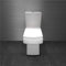 Acezanble Bathroom Square White Ceramic Modern Toilet Close Coupled Pan Soft Close Seat WC
