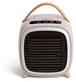 CREATE/AIR COOLER BOX STUDIO/Mini ventilateur de table gris/Câble USB, PANEL LCD TOUCH, 3 vitesses, minuteur jusqu'à 8h, réservoir 400 ml, 5W