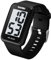 Gosasa Reloj digital cuadrado para hombre y mujer, esfera de números grandes, resistente al agua, LED, A Negro-Blanco, Moderno
