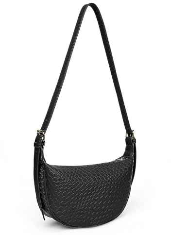 JQWYGB Borsa a tracolla intrecciata in pelle vegana Borsa a tracolla a mezzaluna per donna Borsa a tracolla Hobo in tessuto alla moda
