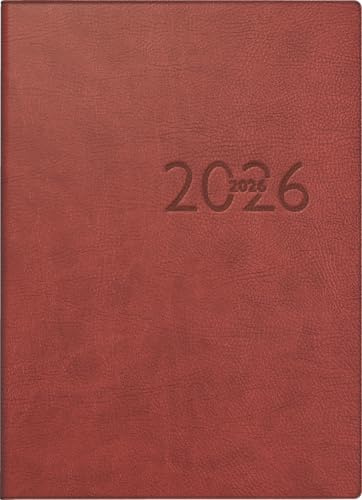 rido/idé Taschenkalender Mod. perfect/Technik I 2026 | A6, Kunstleder, bordeaux