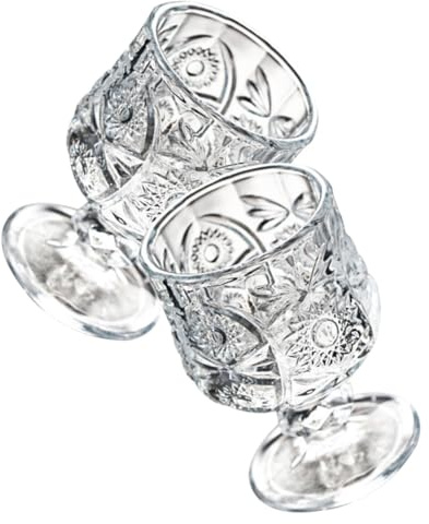 Cabilock Copas de Licor de Cristal, 2 Piezas, Estilo Retro Europeo