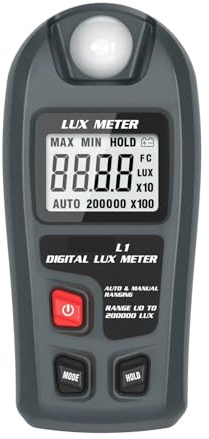 Lux Meter Digital Illuminometer 0~200,000lux LCD Pocket Light Meter Lux/FC Measure Tester Sensor Photometer Luxmeter for Indoor Outdoor