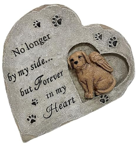 Toyvian Monument Commémoratif pour Animaux en Résine Résistante Pierre Tombale Cœur pour Chien Statue Extérieure Solide pour Jardin Décor Memorial pour Passage du Chien Ornement Funéraire