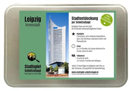 Stadtspiel Schnitzeljagd Leipzig Innenstadt - Entdeckertour | Stadtrallye durch die Leipziger Innenstadt – ideales Erlebnisgeschenk für Touristen & Einheimische, perfekt für Teamevents