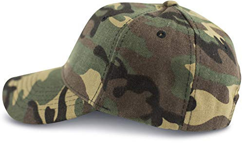 fashionchimp Military-Cap aus Baumwolle, stufenlose Weitenregulierung, Baseballcap, 6-Panel Camouflage Cap (Woodland)