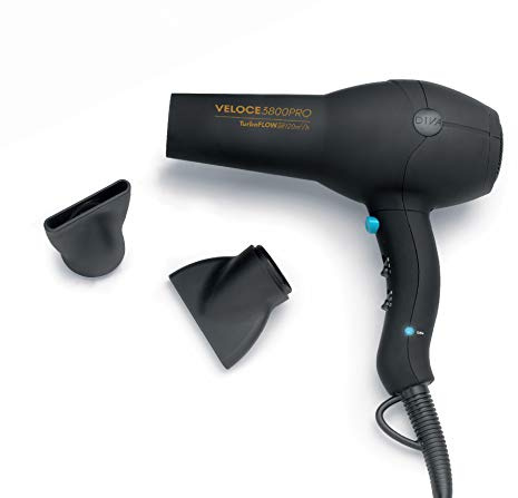 Diva Pro Styling Veloce 3800 Pro Cabello Secadora Profesional Con Acondicionamiento Iónico, 2200 W, Negro 750 g