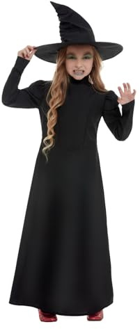 Smiffys Wicked Witch Girl Costume, Black Halloween und Karneval