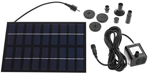 Solar Fountain Pump, MASO Solar Panel Pond Pump Water Feature Pump 7V 1.2W 200L/H