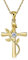 BlingGem Collier pour Femme Croix Rose Argent 925/1000 Plaqué Or Oxyde de Zirconium Rose Fleur Pendentif Collier Fille Cadeau pour Femme 48cm