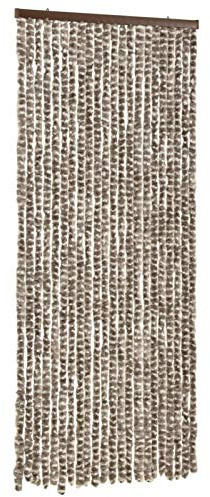 Tidyard Insektenschutz-Vorhang Fliegengitter Tür Insektenschutz Balkontür Fliegenvorhang für Balkontür Wohnzimmer Schiebetür Taupe und Weiß 90x220 cm Chenille