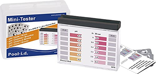 trendmile Premium Pooltester Mini-Tester für Chlor-Brom/pH mit je 20 Messtabletten