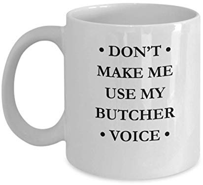 NA LUSTIGER Butcher-Kaffee-Becher - Lassen SIE Mich Nicht Meine Butcher-Stimme BENUTZEN - EINZIGARTIGES INSPIRATIONALES Sarkasmus-Geschenk FÜR MÄNNER UND Frauen