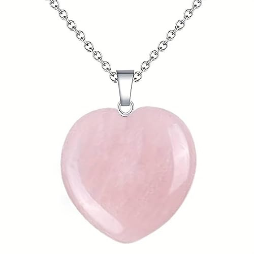 Generico Ciondolo a forma di cuore in pietra dura naturale minerale