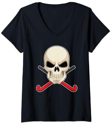 Damen Feldhockey Feldhockeyschläger Sport T-Shirt mit V-Ausschnitt