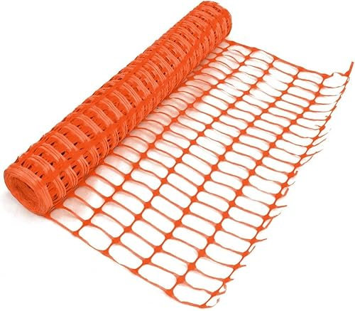 1m x 50m Heavy Duty Orange Plastic Mesh Safety Barrier Fence Netting, High Visibility, Durable, Weatherproof and Reusable Plastic