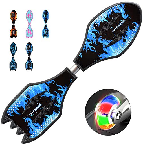 Pro Waveboard Kinder ab 10 Jahre, Streetsurfing Wave Board, Snakeboard Skateboard mit LED-Lichtrad, Waveboards für Kinder, Jugendliche und Erwachsene, 82x23x9 cm,5