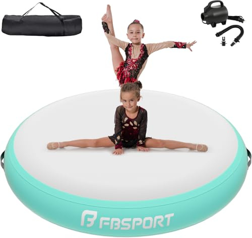 FBSPORT Airspot Aufblasbare Airtrack Matte Turnmatte Air Barrel | 10/20/30cm Höhe, 70/100/140cm Durchmesser, Tumbling Matte für Turntraining, Sprungübungen, stoßdämpfend, mit Pumpe