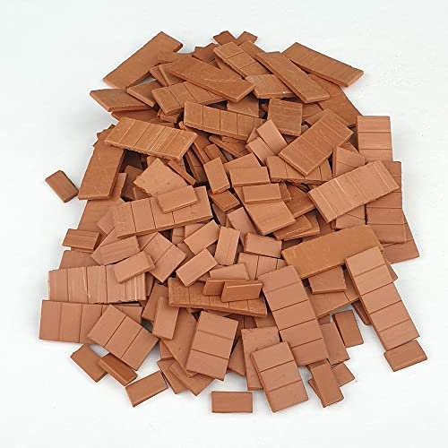 Baldosa (teja) en miniatura. Baldosa rectangular (Teja plana) roja 11 Mm. (600 u.)