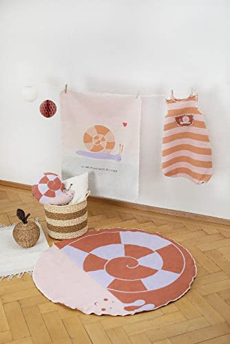 David Fussenegger Babydecke Juwel mit Stick 'Schnecke' 70 x 90 cm Rohweiß
