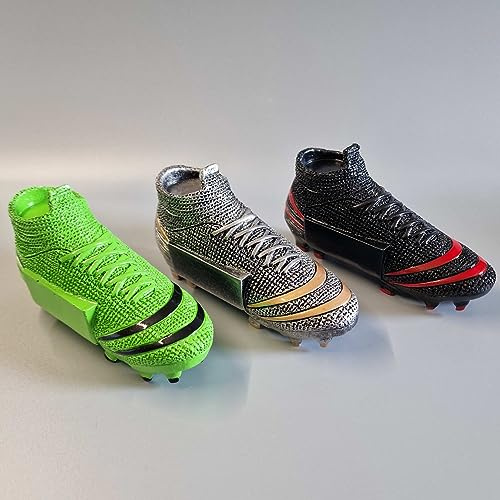 eberin · Fussball-Pokal · Resinfigur Fußballschuh · 3 Farben zur Auswahl · Fußball Pokal mit Wunschtext · Fussballspieler Auszeichnung · Größe 13 x 7,5 cm