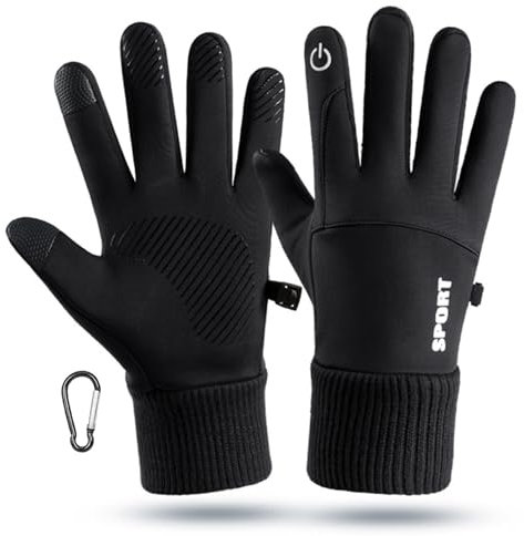 Kiuiom Handschuhe Winter Thermo Touchscreen,Warme Winddichte Winterhandschuhe,Wasserdicht Touchscreen Handschuhe,Winddicht Warm Fahrradhandschuhe Männer Frauen für Outdoor Sports Laufen Skifahren