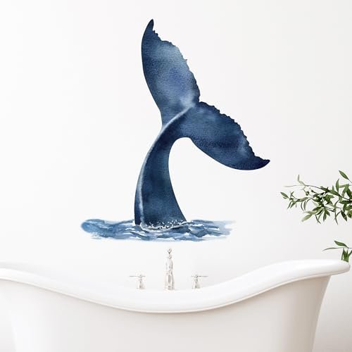 GRAZDesign Wandtattoo Wal maritim Badezimmer & Kinderzimmer selbstklebende Wandaufkleber - 35x30cm / mehrfarbig