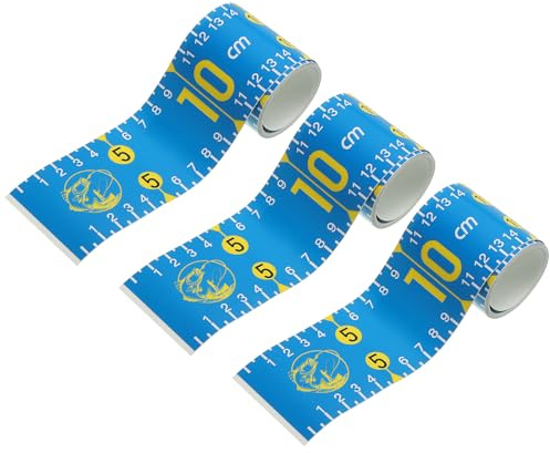 PATIKIL Adhesive Fish Ruler, 3 Pack 51 Inch Fish Measuring Tape Sticker Tape Waterproof for Fishing Boat Kayak Workbench, Lake Blue