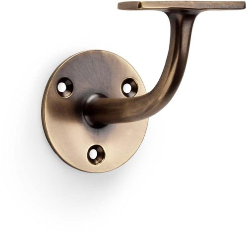 Heavy Duty Stair Handrail Bannister Bracket Arm - Antique Brass 82mm Proj Holder