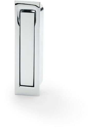 Flush Sliding Pocket Door Pull Handle - Polished Chrome 70mm x 19mm Finger Edge