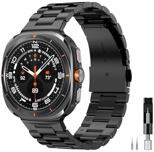 Metallarmband för Samsung Galaxy Watch Ultra 47 mm, längdjusterbart metallarmband av rostfritt stål, affärsstil, armband för Samsung Galaxy Watch Ultra 47 mm