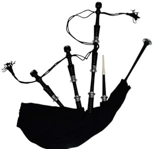 Traditioneller schottischer Dudelsack in schlichtem Schwarz - perfekt für Anfänger und Profis