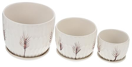 SUPVOX Set Di 3 Vasi Da Fiori in Ceramica Grandi Vasi Da Fiori Feng Shui Fioriera Decorativa Per