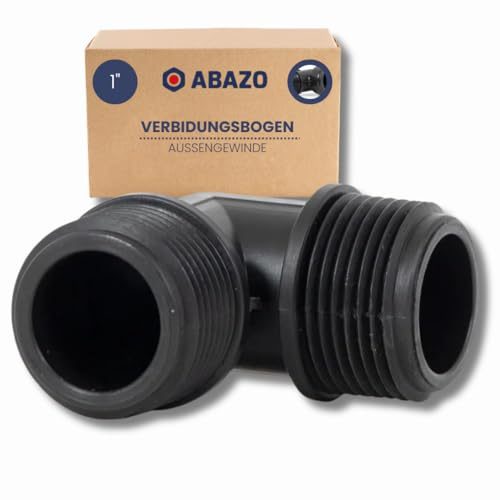 ABAZO - Pumpenanschlussstutzen an Gartenpumpe, Schlauchverbinder, Rückschlagventil für die Pumpe, Anschluss an einen Hydrophor, Satz Pumpenzubehör, Verbindungsbogen 1 AG-AG