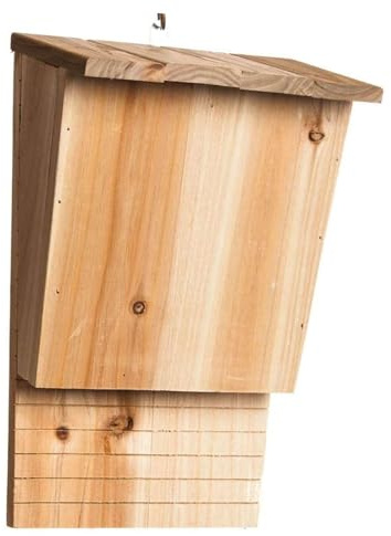 Große -Häuser im Freien - schwere natürliche Holzfledermaus mit Dach | Wetterfest verschraubte Konstruktion, unbehandelt für den saisonalen Gebrauch, idealer Schutz für Fledermäuse im Somme