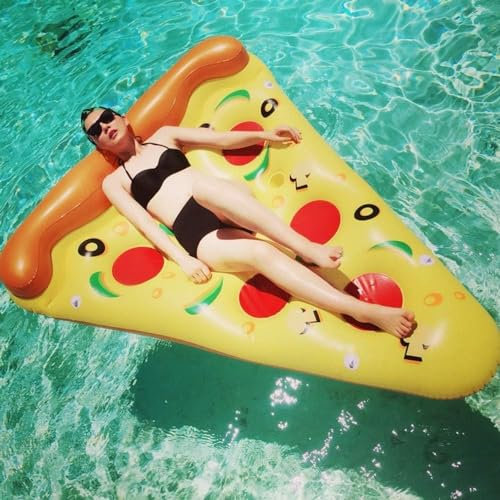 Swimming Floaty Creative Pizza Floating Row Mount Beach Floaties Inflatable Pool Float Thickened Inflatable Tubes Floaties Toys for Adults 180 * 150CM Ergonomic