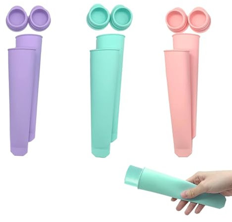 Hsyadazi 6 Stück Eisformen Silikon, Wassereis Eislutscher Bunt - Wiederverwendbare Popsicle-Formen mit Deckel, BPA-frei - für hausgemachte Eislutscher & Stieleis
