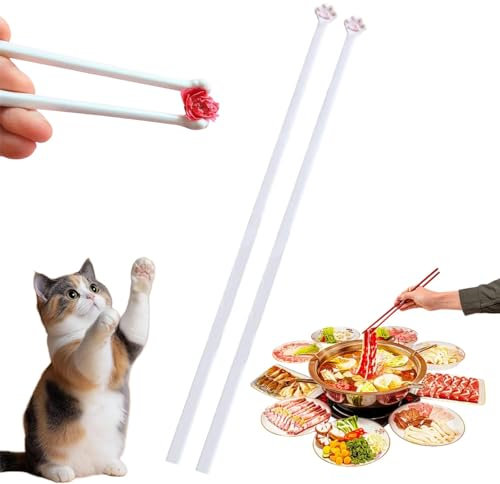 Cat Paw Chopsticks,Reusable Non-Slip Chopsticks,Lightweight Meowgicchopsticks Animal Chopstick,Cat Pa/w Print Chop Sticks,Chop/Sticks with C/at Design,Pink Pa/w Prints Chop Sticks,Chinese Cho/pstick