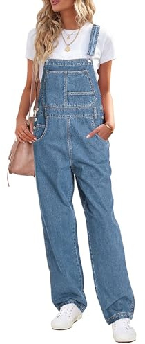 Vetinee Overall Blau Jumpsuit Damen Jeans Blauschatten Größe XL passt für EU 46-48