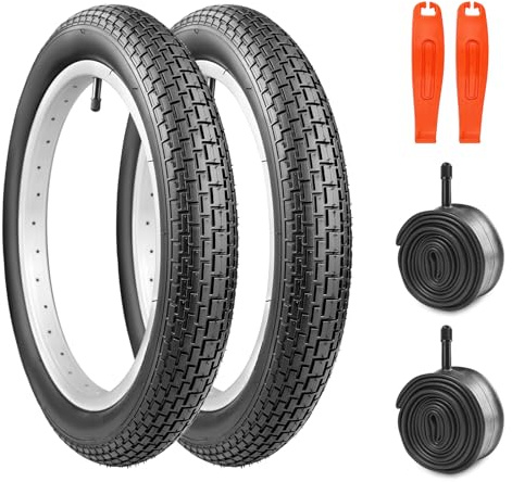 MEGHNA Neumáticos de bicicleta de 16 x 2,35 pulgadas+2 mangueras+2 desmontadores de neumáticos, neumáticos premium para uso diario y MTB para bicicleta de equilibrio infantil