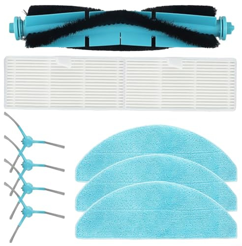 MoSundi Kit de 10 piezas de repuesto para Conga 8290 para Immortal para Ultra Power Home para aspiradora X-Treme incluye 1 cepillo principal, 2 filtros, 3 paños de fregona, 4 cepillos laterales