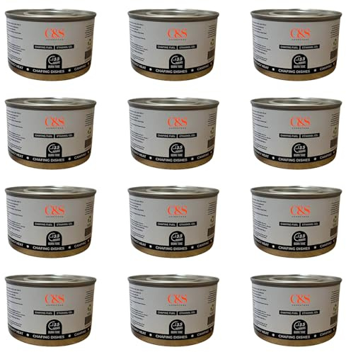 12 X 3.5 Hour Chafing Fuel Can – Pack of Long-Lasting Gel Burner for Chafing Dishes, Buffet Food Warmers & Catering Events – Safe, Clean-Burning & Odorless Heating Fuel